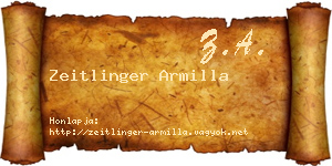 Zeitlinger Armilla névjegykártya